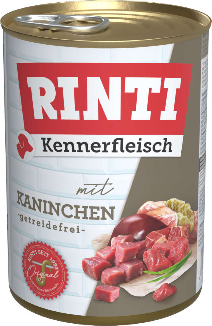 RINTI Hunde-Nassfutter Kennerfleisch mit Kaninchen getreidefrei